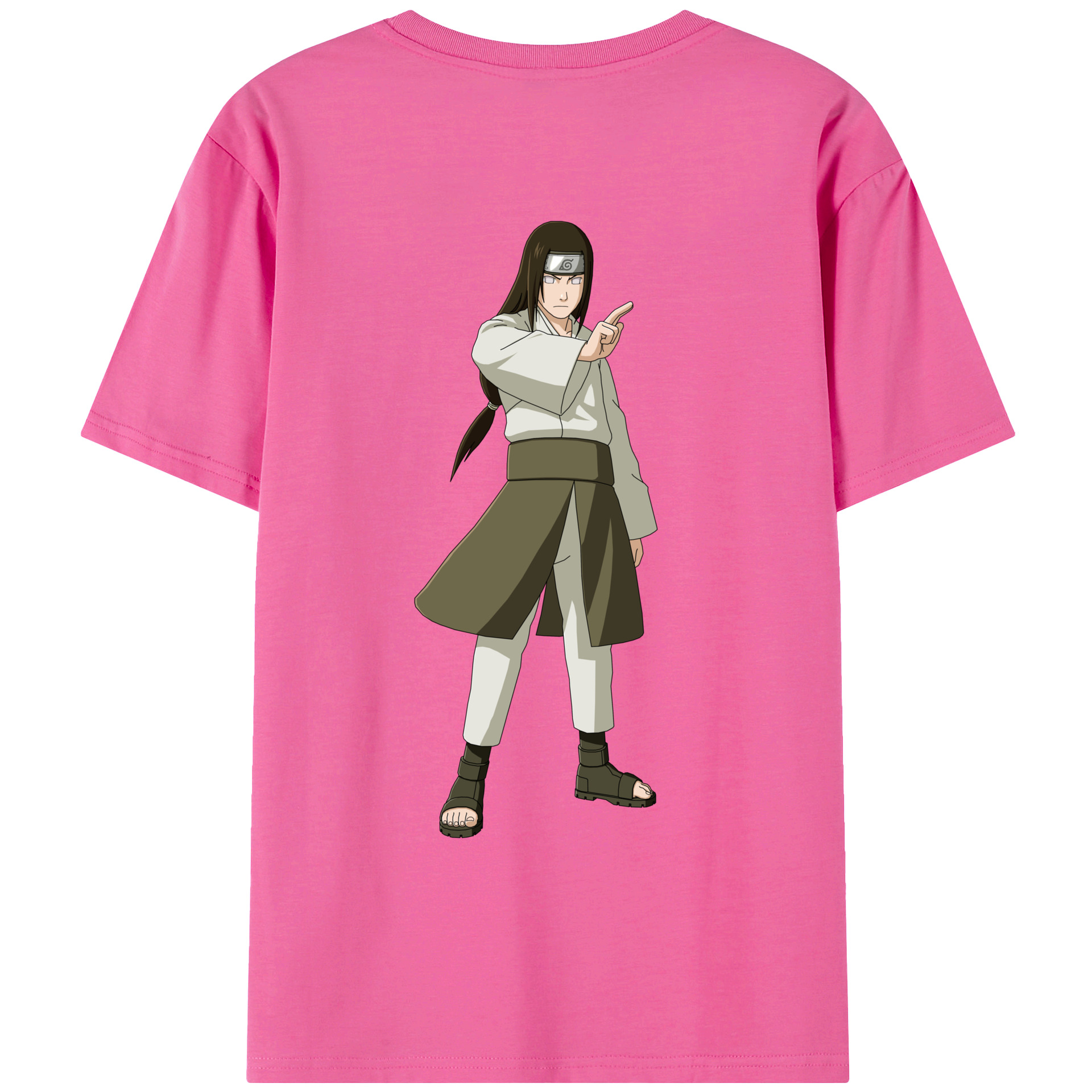 （画像用） NARUTO -ナルト- 日向ネジ Hyūga Neji レディース半袖Tシャツ(バックプリント)